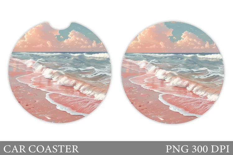 3D Sea Car Coaster Design. Sea Coaster Sublimation