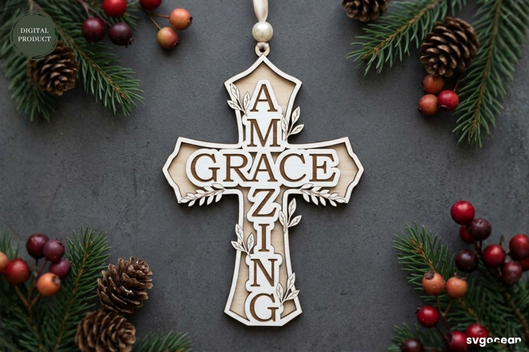 Christian Cross Ornament Laser Cut | Glowforge | SVG