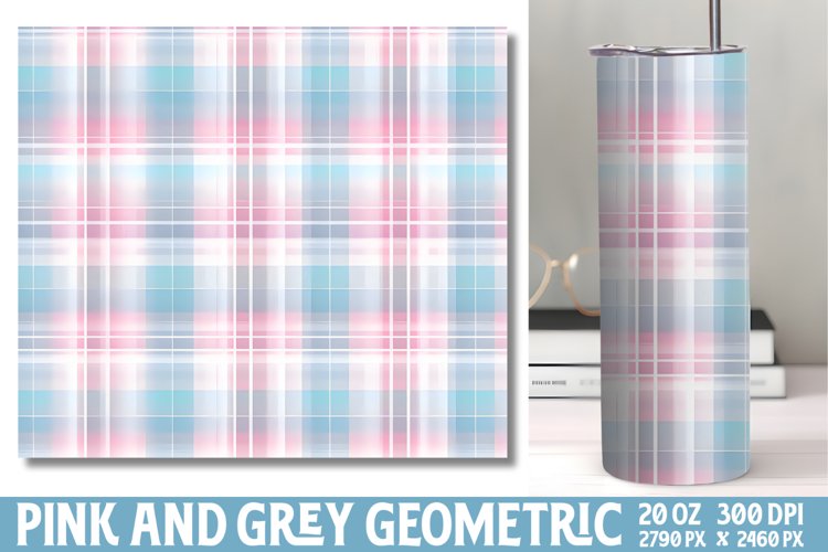 Pink and Grey Geometric Papers Tumbler Wrap