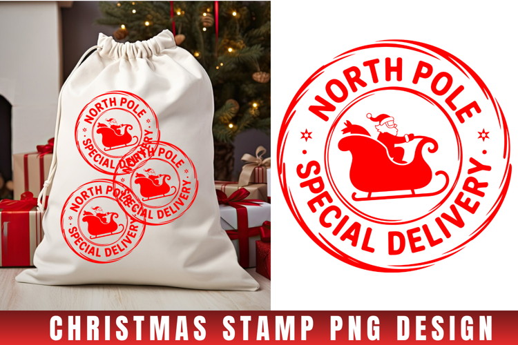 Christmas Stamp Clipart, Christmas Retro sublimation PNG