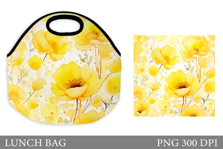 Flowers Lunch Bag Sublimation. Flowers Summer Lunch Bag