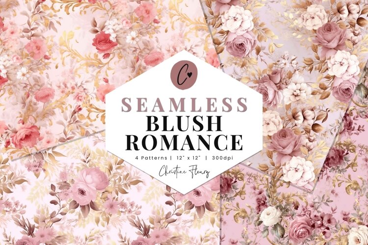 4 Seamless Blush Romance Digital Paper example image 1