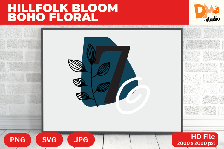 Boho Floral Svg