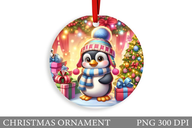 Cute Penguin Sublimation. Cute Penguin Christmas Ornament
