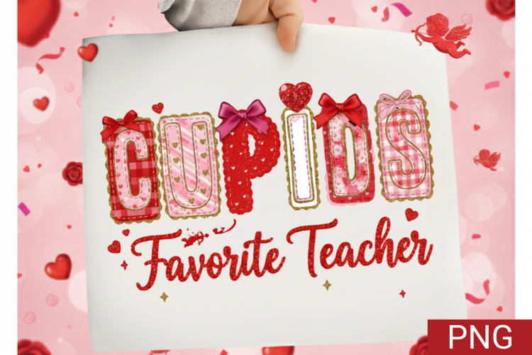 Cupids Favorite Teacher Sublimation PNG - Valentine’s Day
