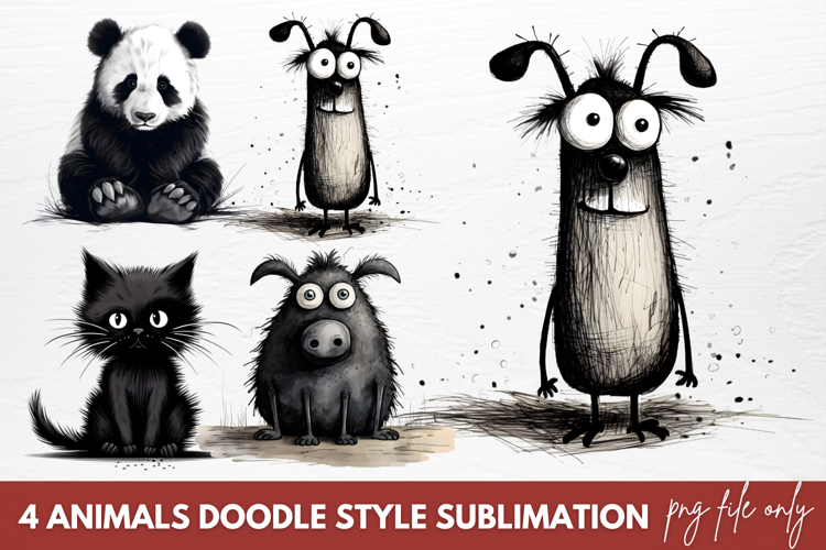 Animals Doodle Style Sublimation
