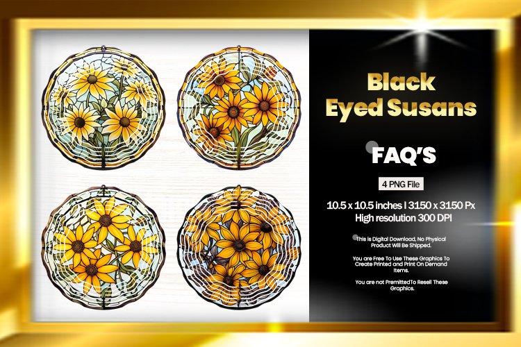 Black-Eyed Susans Wind Spinner Sublimation - 04 Variations example image 1