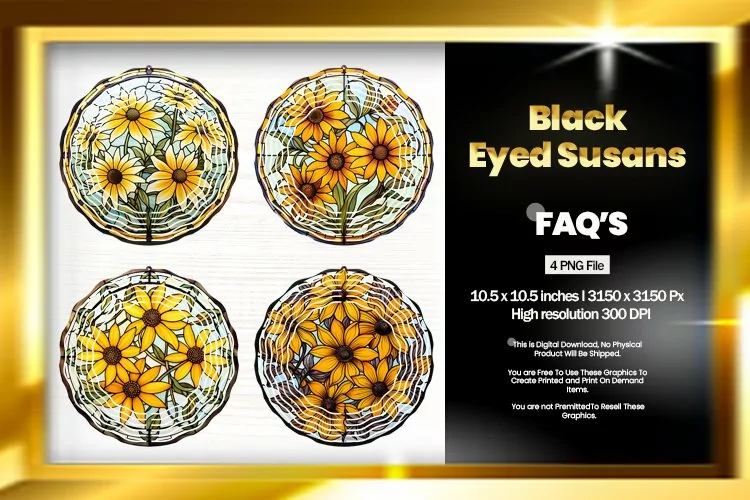 Black-Eyed Susans Wind Spinner Sublimation - 04 Variations