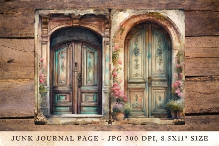 Printable Junk Journal Pages classic door 2 example image 1