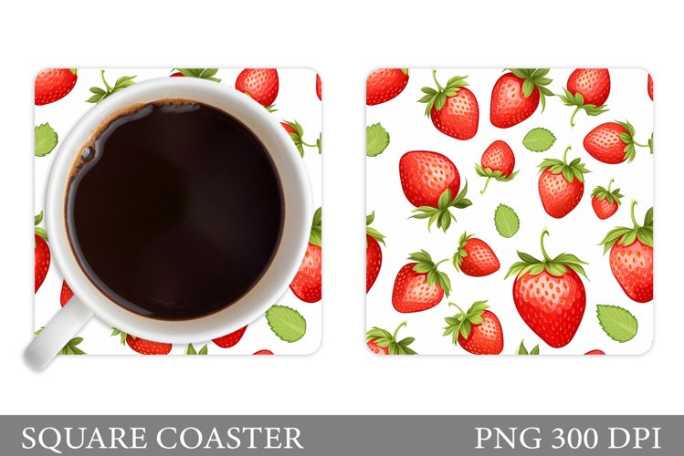 Strawberry Coaster Design. Berry Coaster Sublimation
