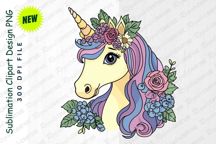 Unicorn Head Clipart Image 2