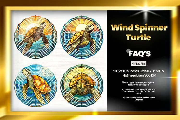 Turtle Wind Spinner Sublimation - 04 Variations