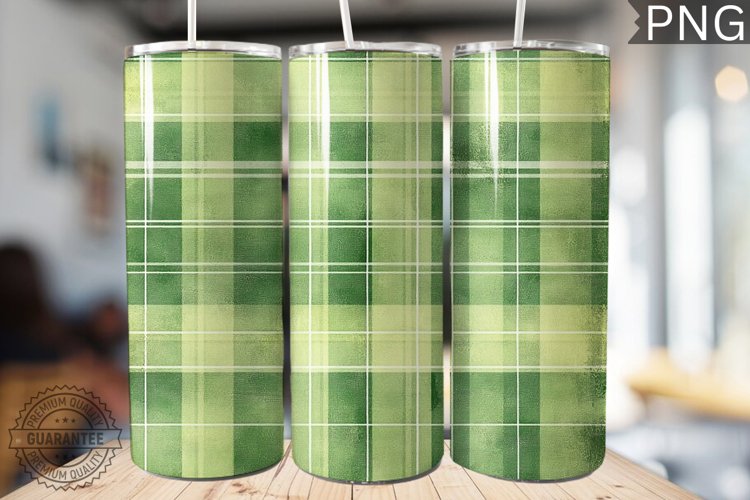 Green Plaid Tumbler Wrap - High Quality 300 Dpi example image 1