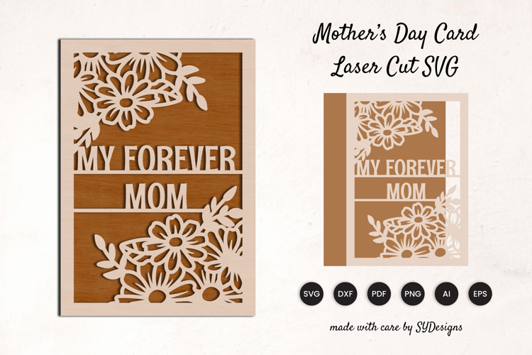 Mother’s Day Floral Card Laser Cut SVG