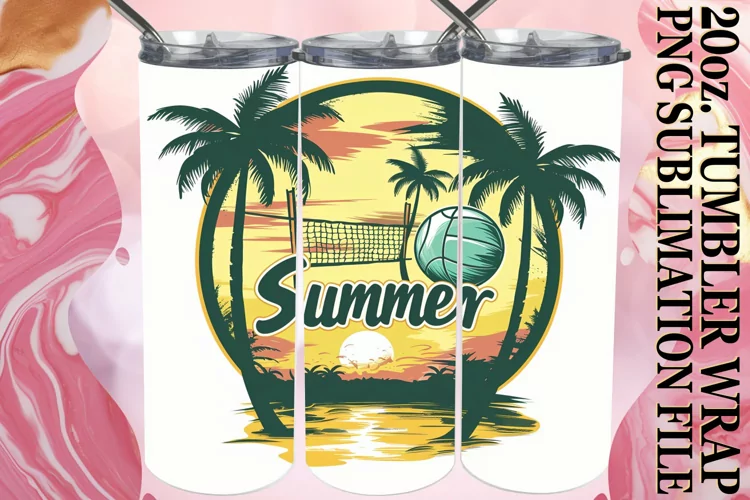 Tropical Summer,Tumbler Wrap 20oz