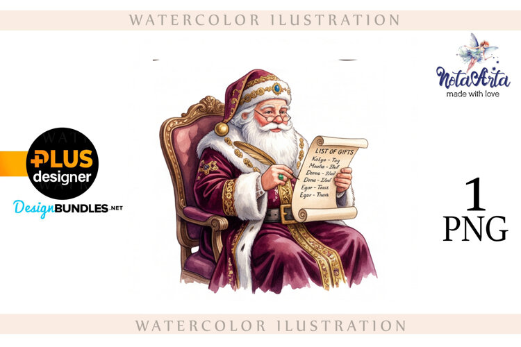 Christmas Santa in Elegant Attire example image 1