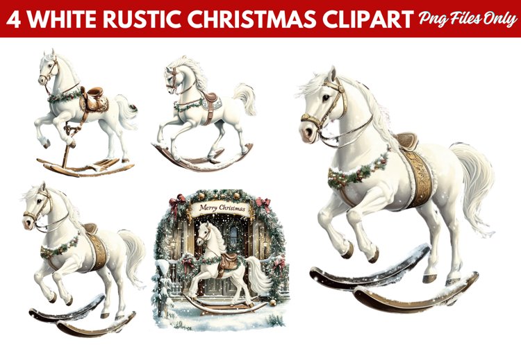 White Rustic Christmas Clipart PNG