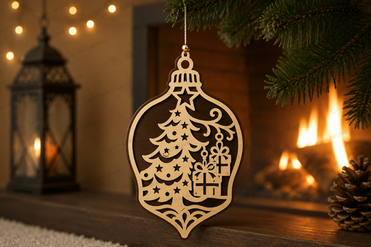 Christmas Tree Ornament Laser Cut SVG , Christmas tree SVG