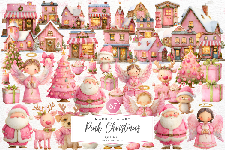 Cute Pink Christmas Clipart