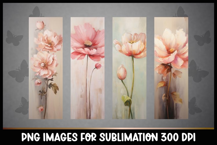 4 Flowers Bookmarks Sublimation I Spring Bookmarks