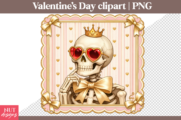 Valentines day clipart Royal Valentine Skeleton Clipart