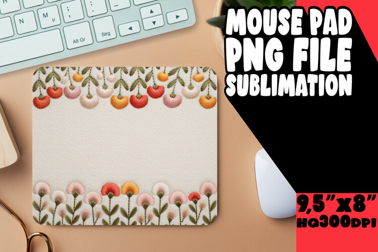 VIBRANT MOUSE MAT INNOVATIVE DESIGN, Flowers example image 1