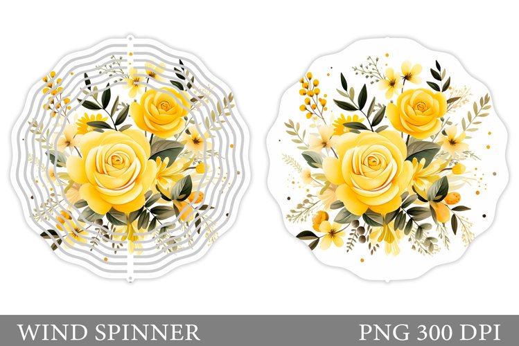 Flowers Wind Spinner Sublimation. Rose Wind Spinner Design example image 1