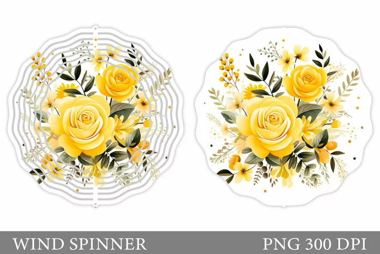 Flowers Wind Spinner Sublimation. Rose Wind Spinner Design