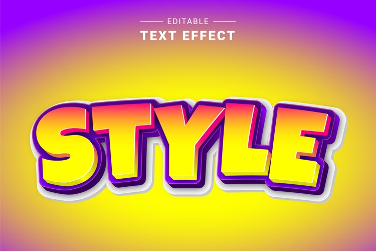 Editable Text Effect for Illustrator. Vector Graphic styles