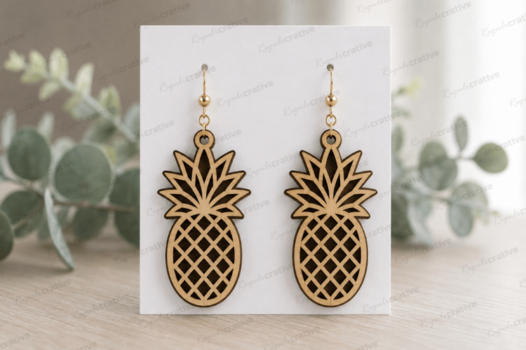 Pineapple Earrings Laser Cut SVG File,pineapple earrings svg