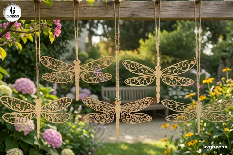 Spring Dragonfly Ornaments SVG Bundle | Glowforge | Laser