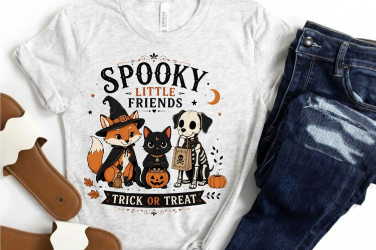 Spooky Little Friends Trick Or Treat PNG Sublimation Design