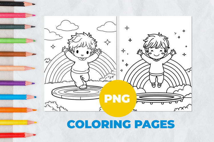 Cute boy with a rainbow Coloring Pages | Coloring book