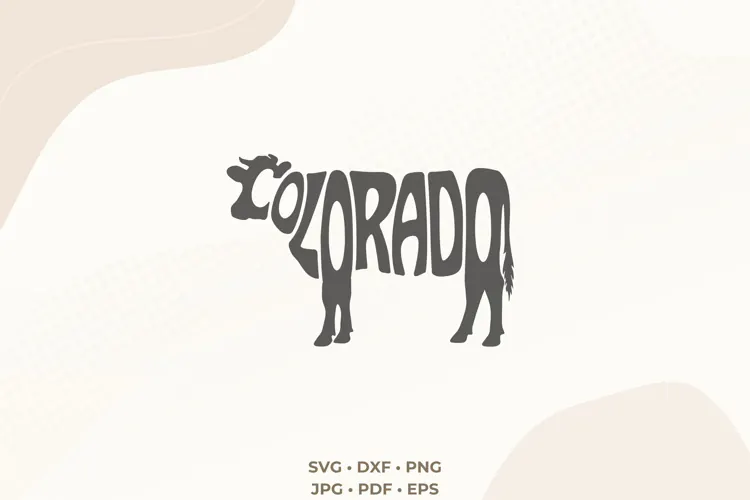 Colorado SVG | Cow Shape Word Art | Ranch PNG | Western Cut