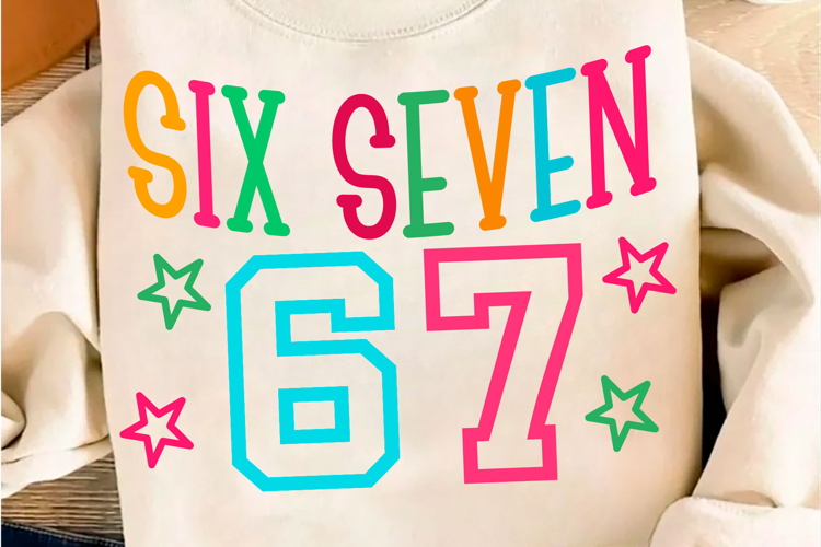 Six Seven 6 7 Funny Meme SVG PNG,