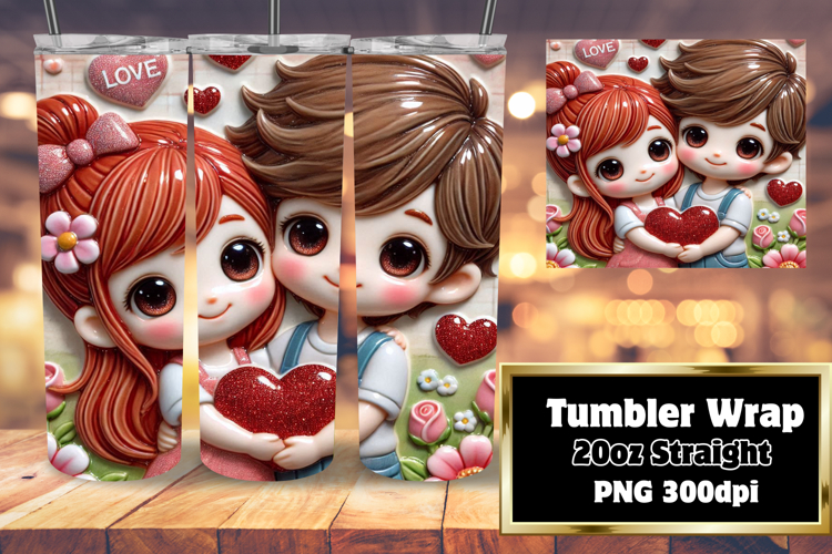 Unique Artwork for 20oz Tumbler , 3D Characters