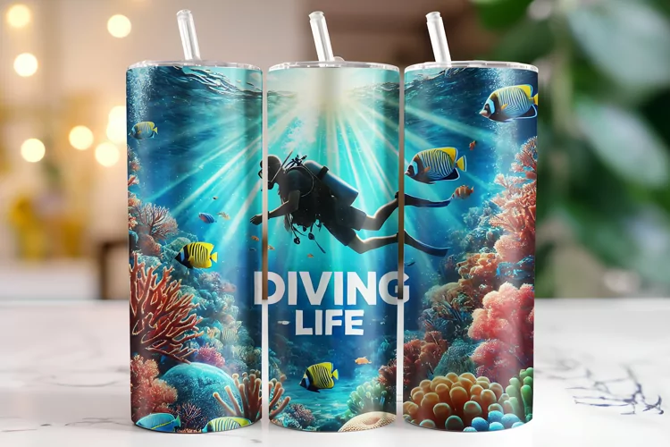 Diving life Tumbler Wrap | Sublimation | Tumblers