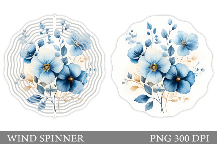 Floral Wind Spinner Sublimation. Flowers Wind Spinner Design example image 1