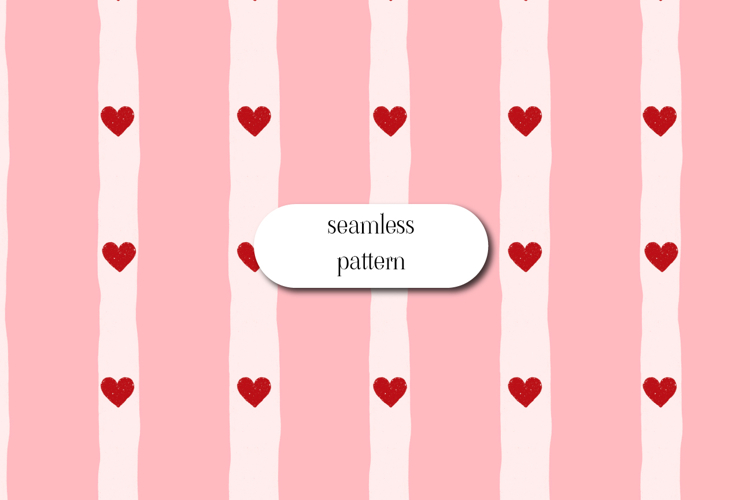 Red Gingham Heart Seamless Valentine Check Pattern