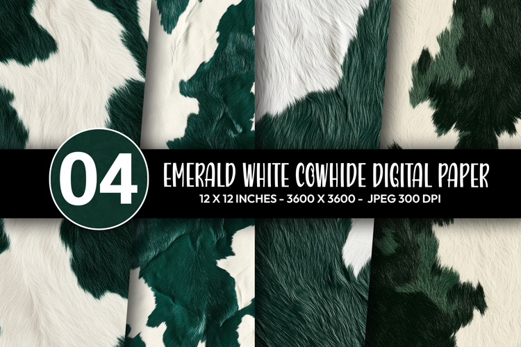 Emerald White Cowhide Digital Paper