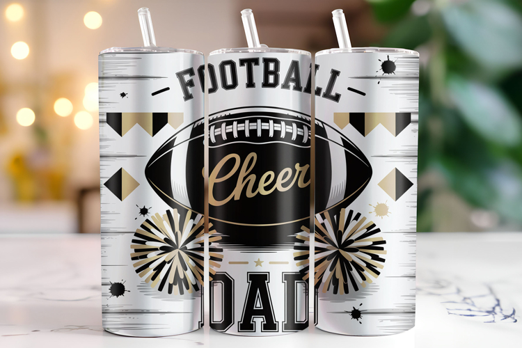 Football Cheer Dad Tumbler Wrap | Sublimation | Tumblers