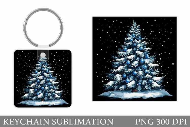 Christmas Tree Keychain. Christmas Keychain Sublimation