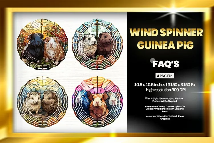 Guinea Pig Wind Spinner Sublimation - 04 Variation