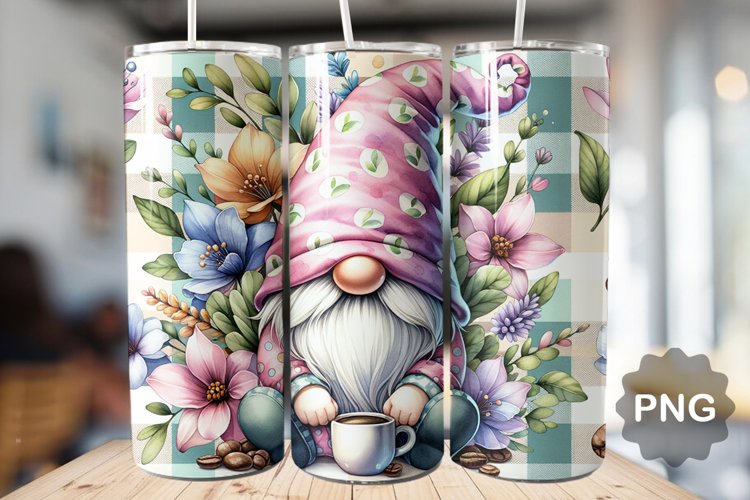 Easter Day Gnome Tumbler Sublimation - 20 Oz Skinny Tumbler