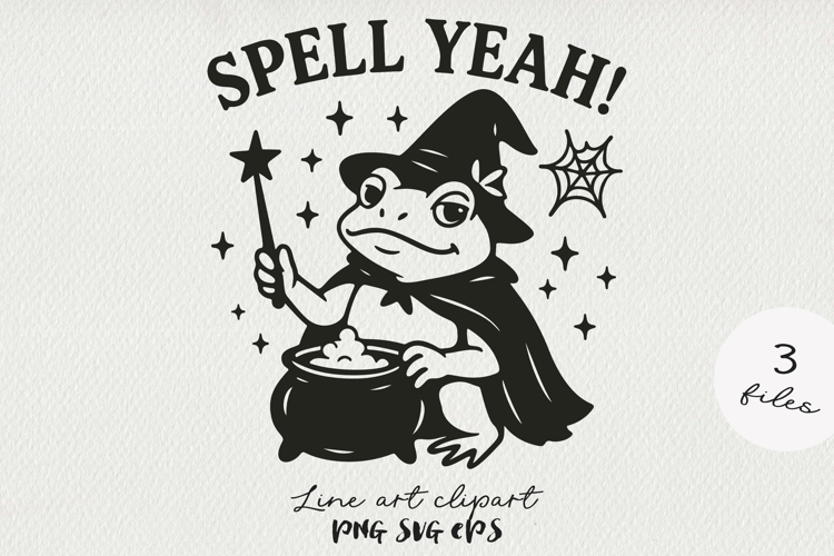 Halloween Witch Frog SVG PNG. Cute Spooky Frog Clipart.