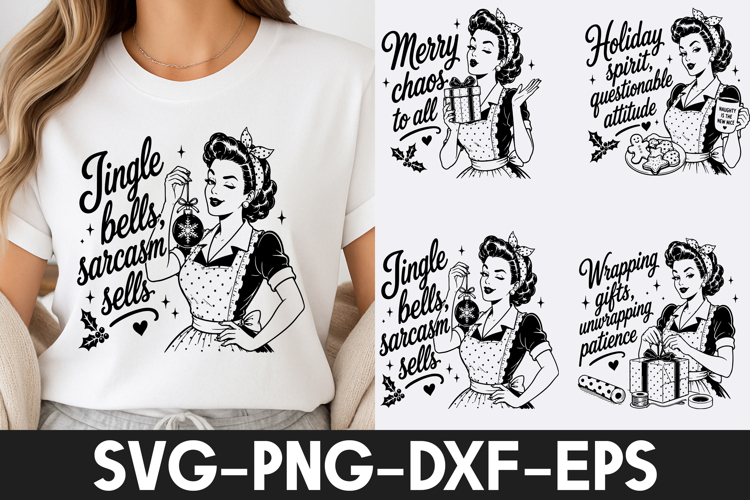 Funny Christmas SVG | Retro Christmas Quotes PNG DXF EPS SVG