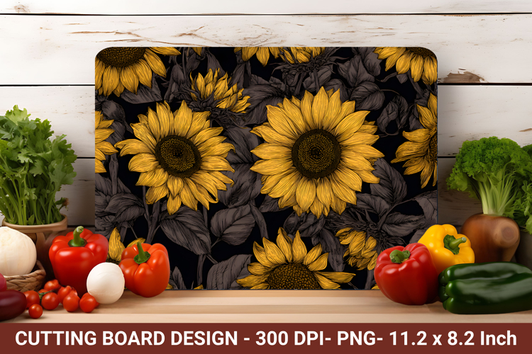 Vintage Sunflower Cutting Board | Cutting Board Png