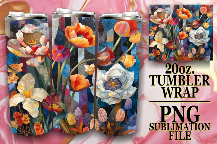 Joyful Meadow of Flowers Tumbler Wrap Design