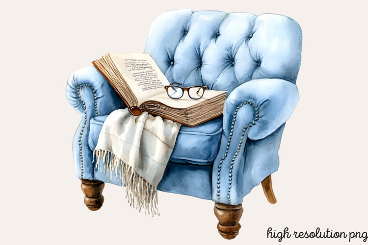 Blue Cozy Spring Home Clipart PNG