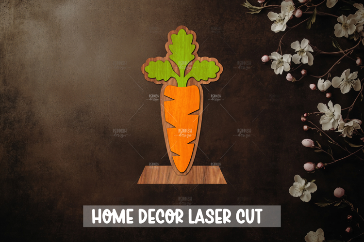 Carrot Stand Decor Laser Cut SVG, Wood cut carrot SVG